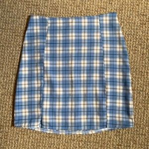 blue plaid miniskirt